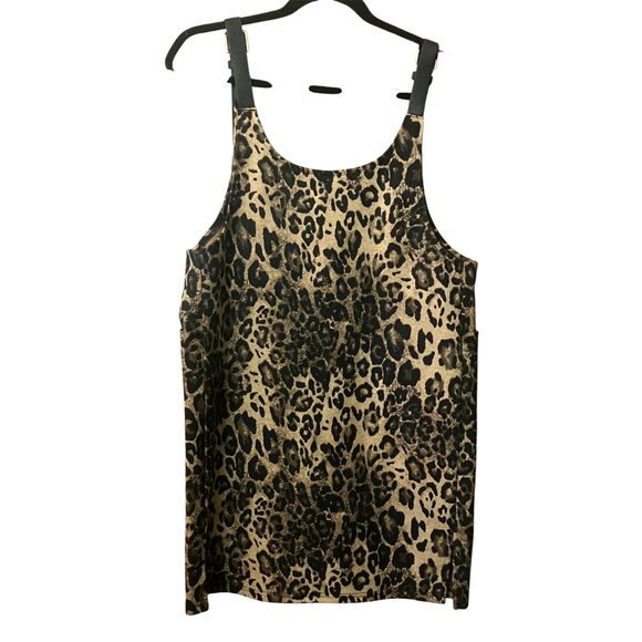 Hongzuichan belt strap overall leopard print mini dress - Picture 2 of 8